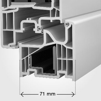 71 mm-es beépítési mélység